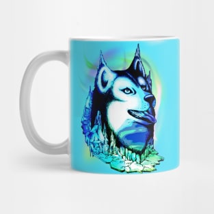 Husky Aurora Borealis Dream Mug